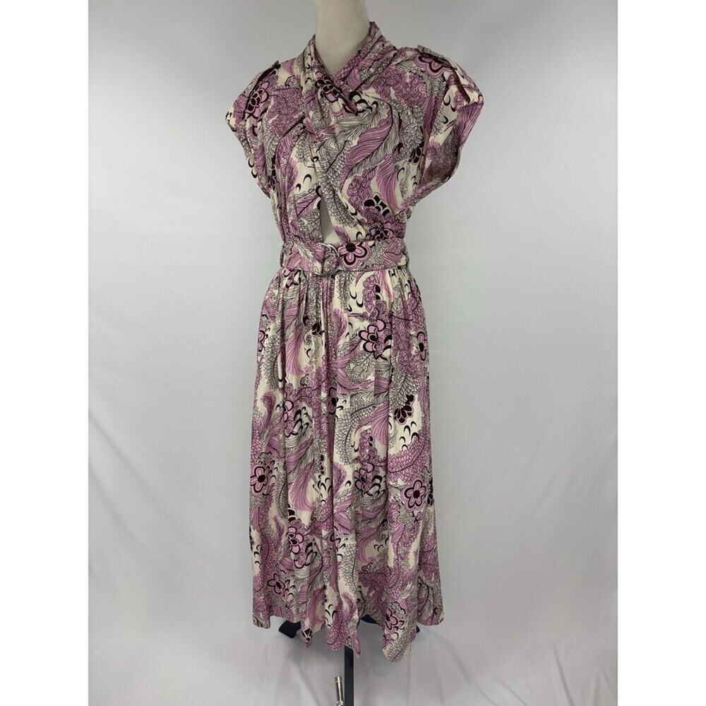Derek Lam 10 Crosby Celeste Maxi Dress Pink Multi Cream Floral Print 6 Cut Out - Picture 2 of 16